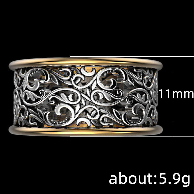 Creative Retro Hollow Pattern Alloy Men's Ring