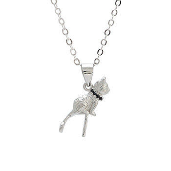 Cat Pendant 925 Sterling Silver Clavicle Necklace