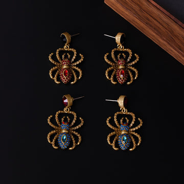 Ruby Spider Light Luxury Distressed Artistic High-grade Earrings