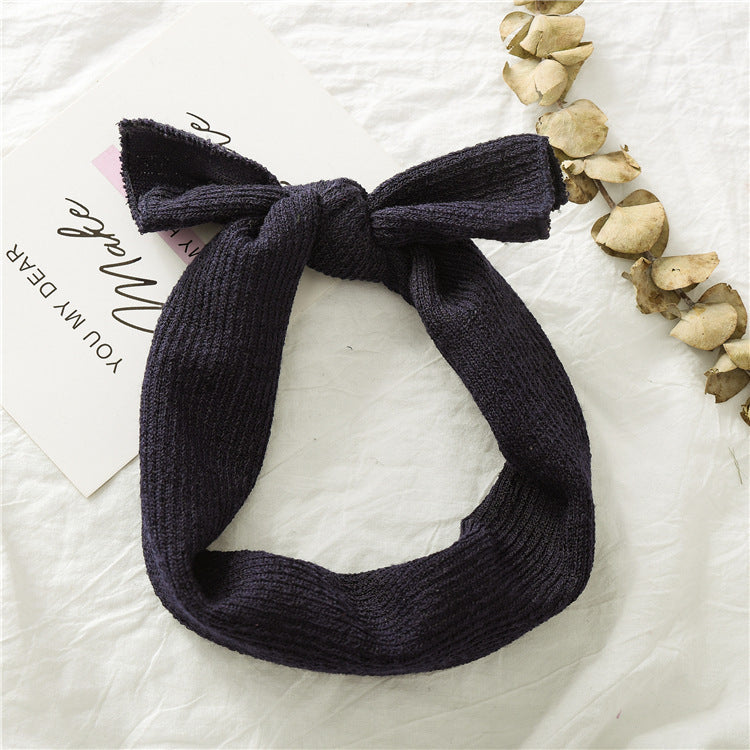 Headwear New Bow Hair Accessories Children's Solid Color Baby Hair Band Hair Accessories Wide Brimmed Girl Baby Micro Elastic Headband