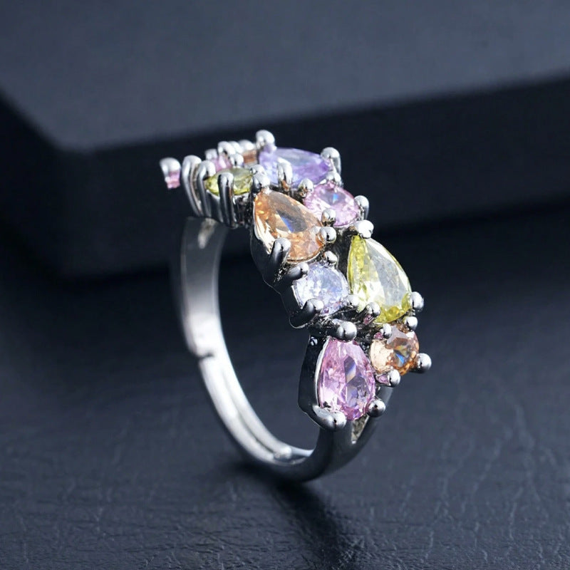 Elegant Bohemian Zircon Ring For Women Street Shooting Jewelry