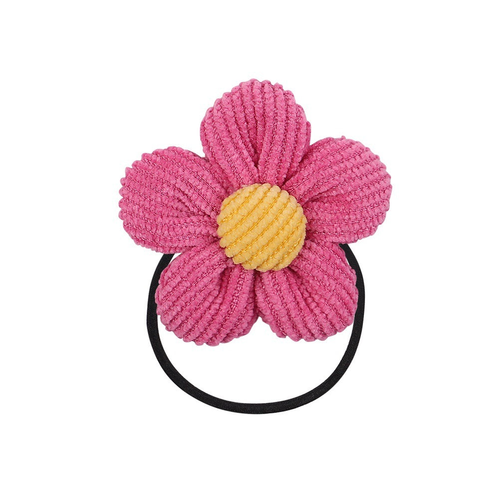 Cute Children Color Flower Rope Student Hair Band Hair Rope Hair Accessories