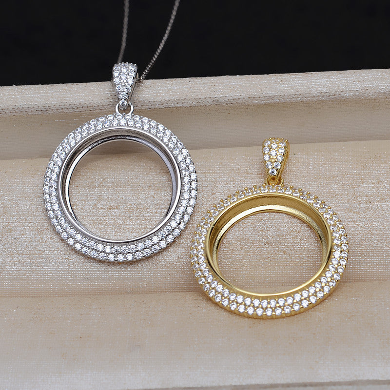 Pendant Necklace S925 Silver Pendant 165mm Charms Diy Accessories Eardrop Frame