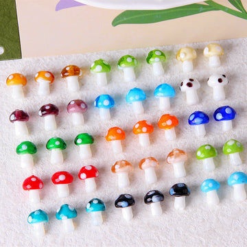 Colorful Glazed Small Mushroom Polka Dot Beaded Material Accessories