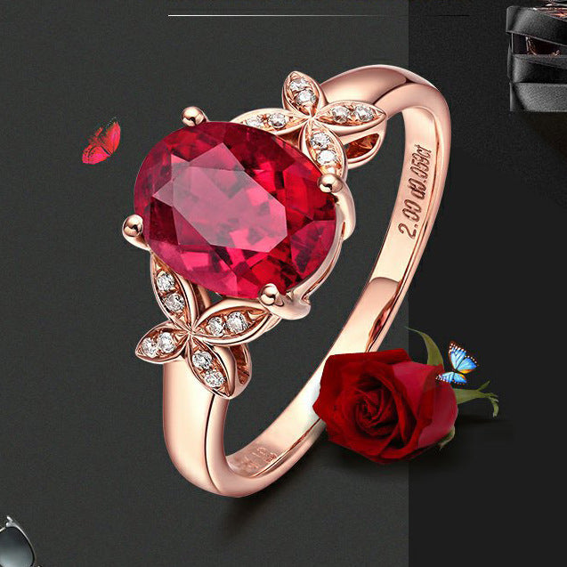 Women's 18k Rose Golden Butterfly Ring