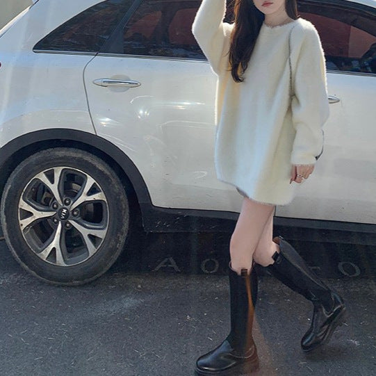 Mid-length Autumn And Winter Knitwear Mink-like Wool