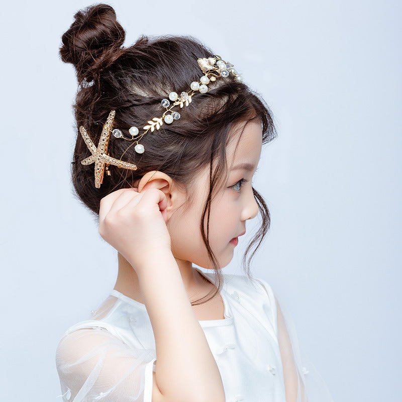 Hair Accessories Vintage Starfish Pearl Metal Barrettes