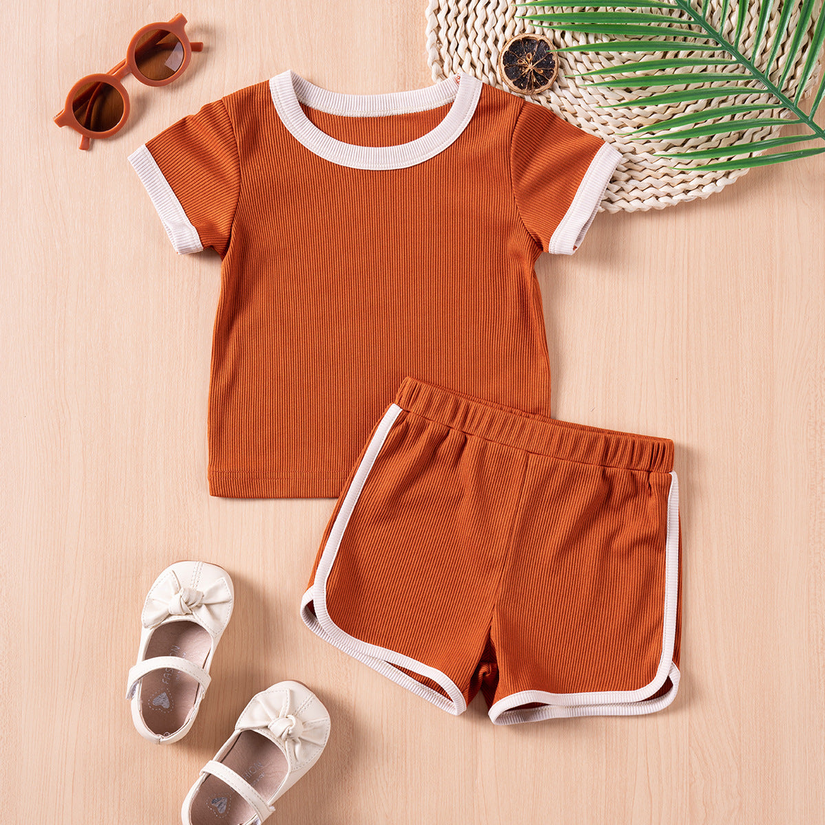 Children's Clothing Fashion Color Contrast Two-piece Set