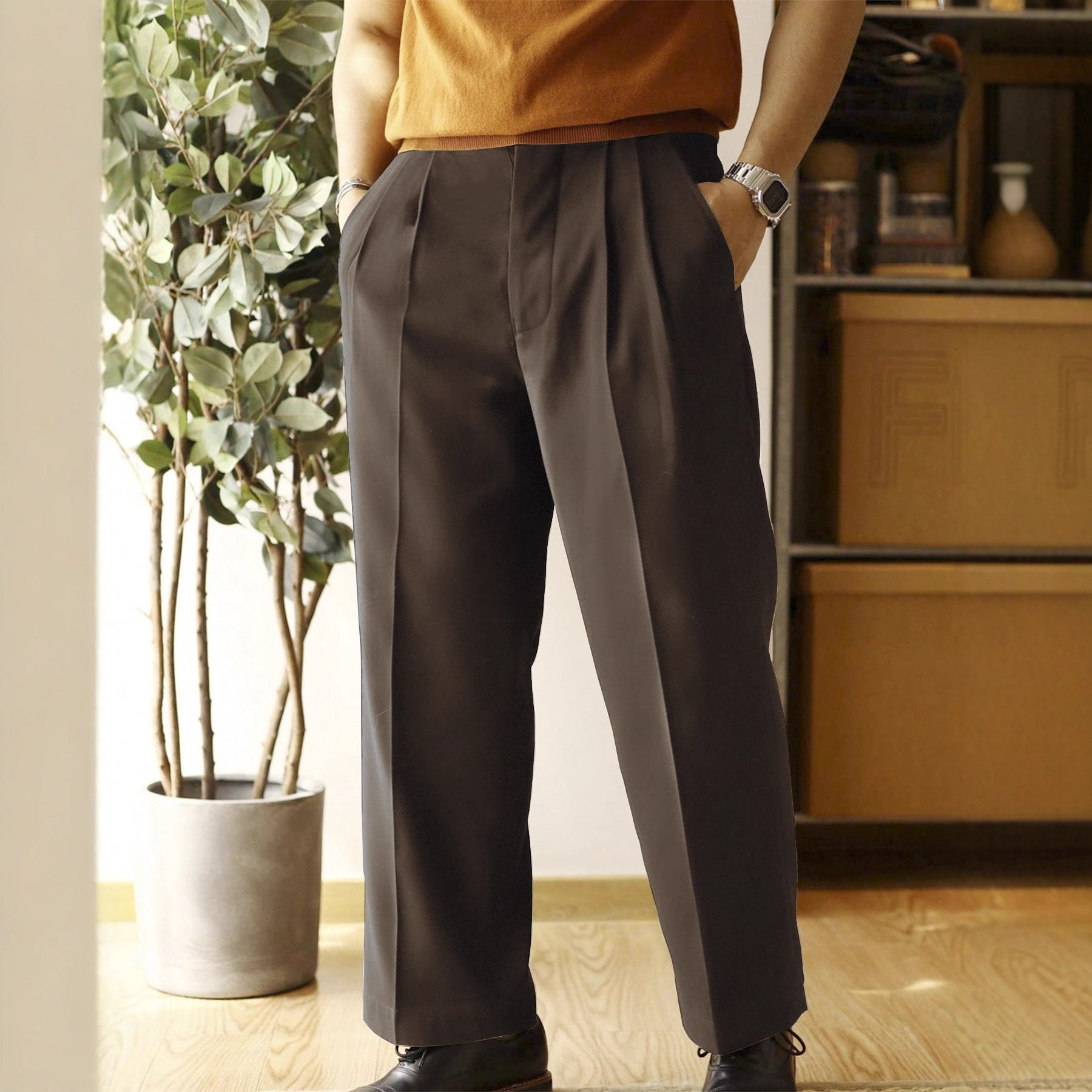 Men's Casual Fashion Loose Straight Trend Wide-leg Pants