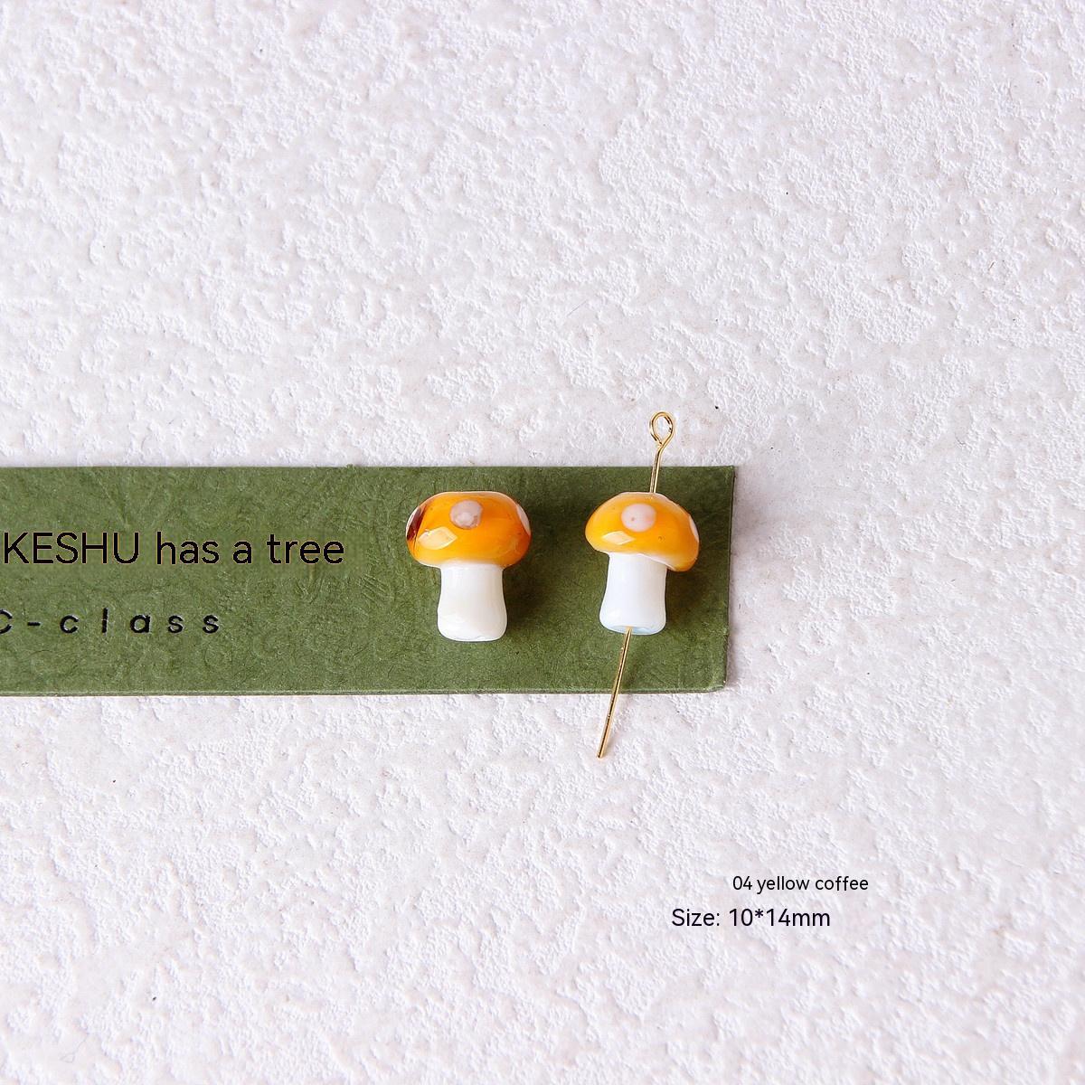 Colorful Glazed Small Mushroom Polka Dot Beaded Material Accessories