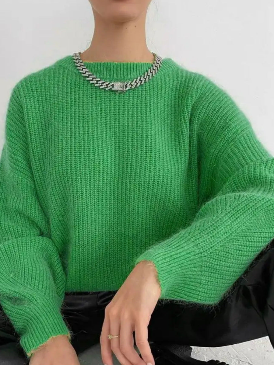 Idle Style Loose Soft Thickened Round Neck Sweater