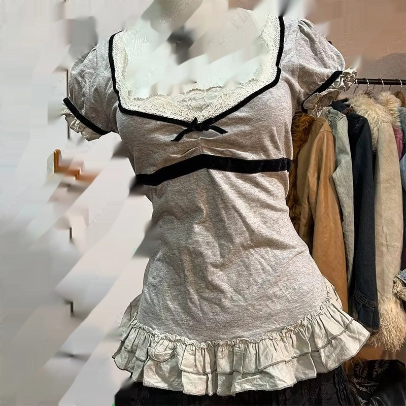 Summer New Slim-fit Waist Lace Skirt Top