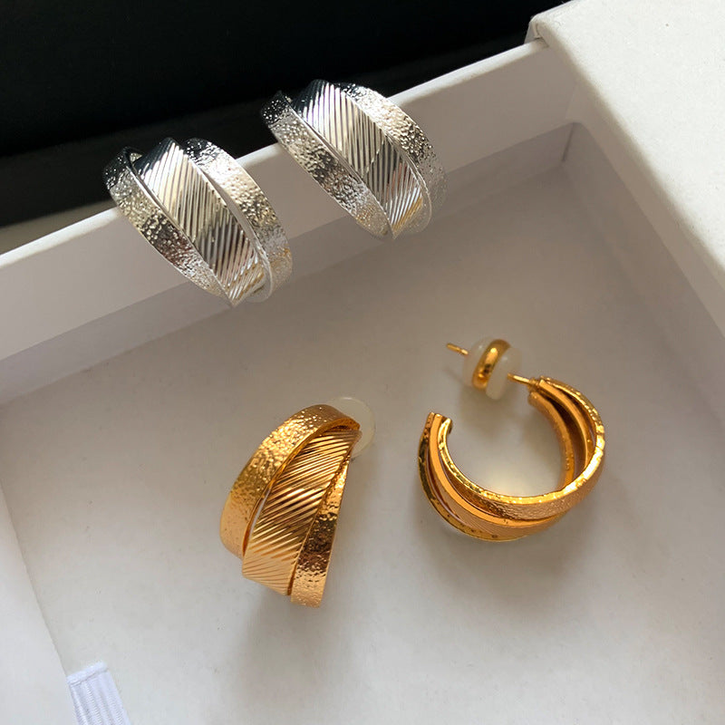 Gold And Silver Color Ear Ring Women's Earrings