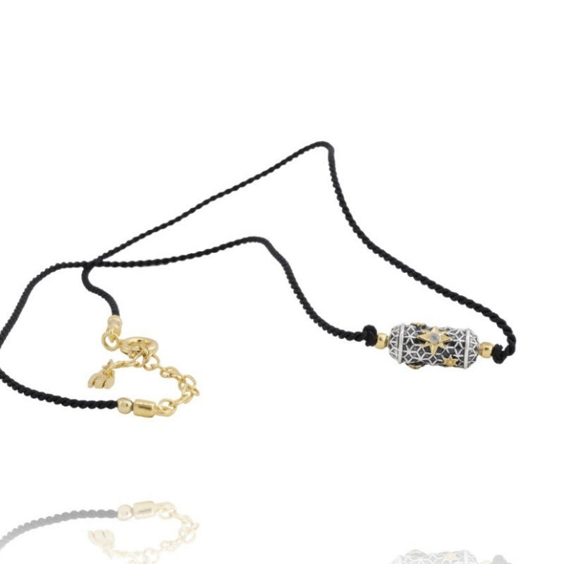 Beautiful Bohemian Black Rope Turquoise Necklace