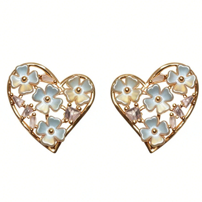 Love Lucky Flower Entry Lux Elegant Design Advanced Sense Sweet Earrings