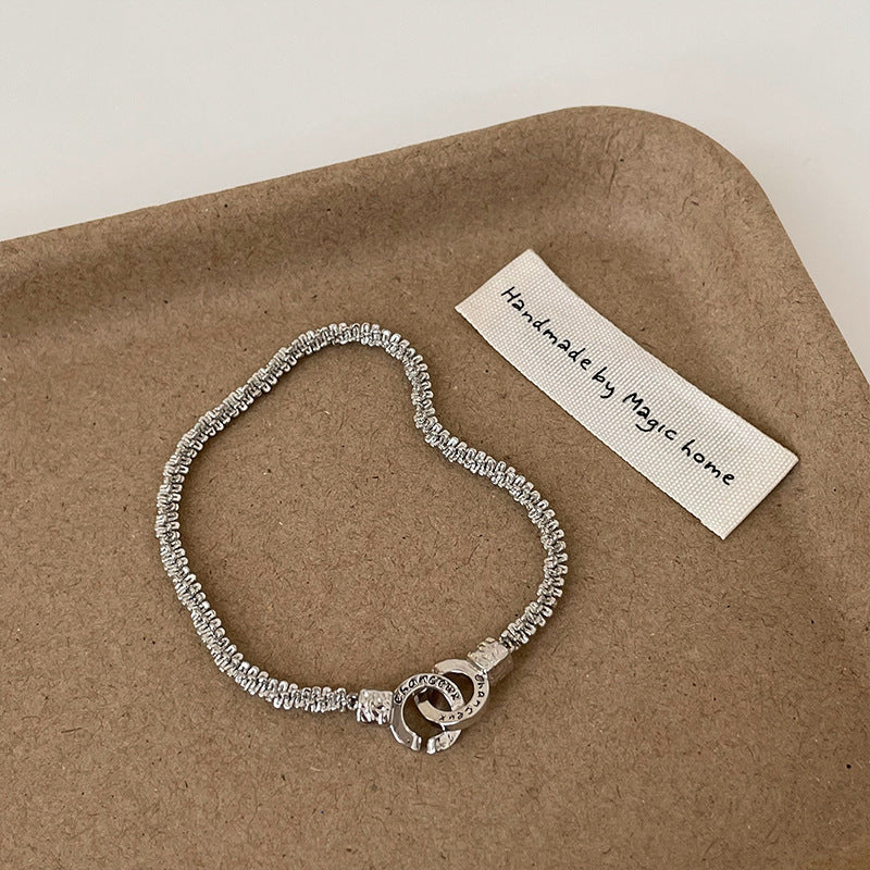 Unique Design Double Ring Lock Bracelet Refined Personalized All-matching