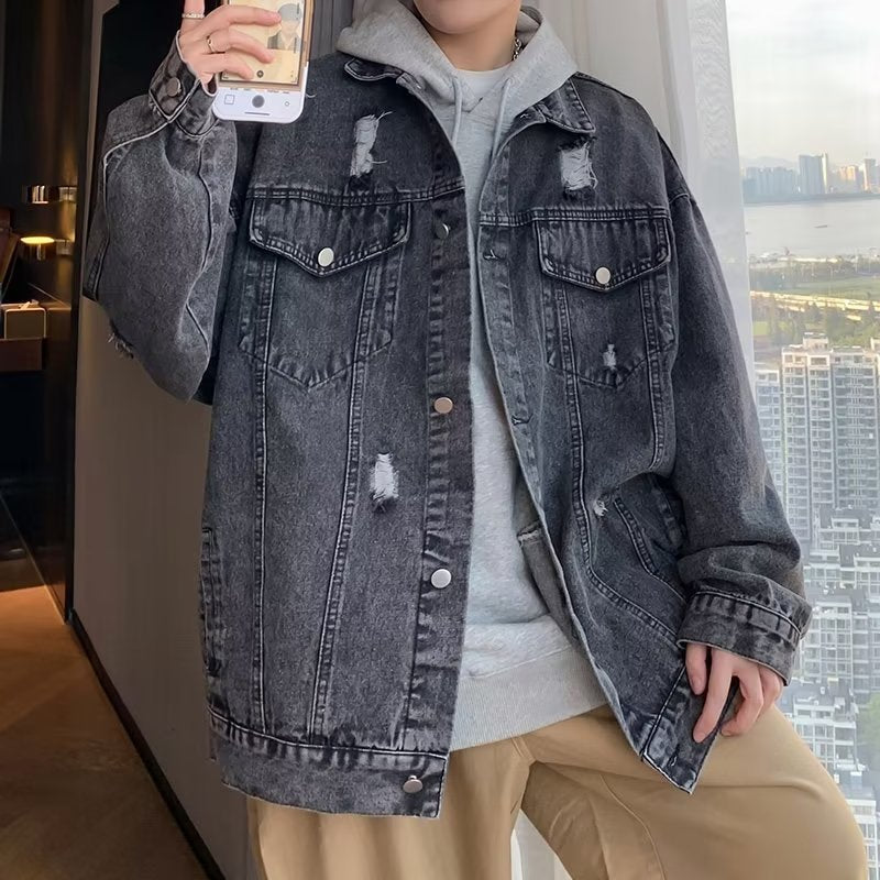 Casual Jacket Retro Loose Pu Handsome Top