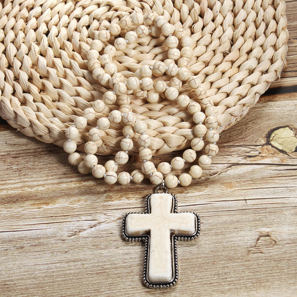 Necklace Cross Pendant Necklace Sweater Chain