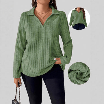 Large Size Women's Clothing Casual V-neck Women's Knitwear Anti-sweater