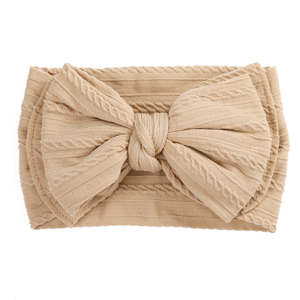 Children's Hair Accessories Jacquard Nylon Hair Band Double-layer Bow