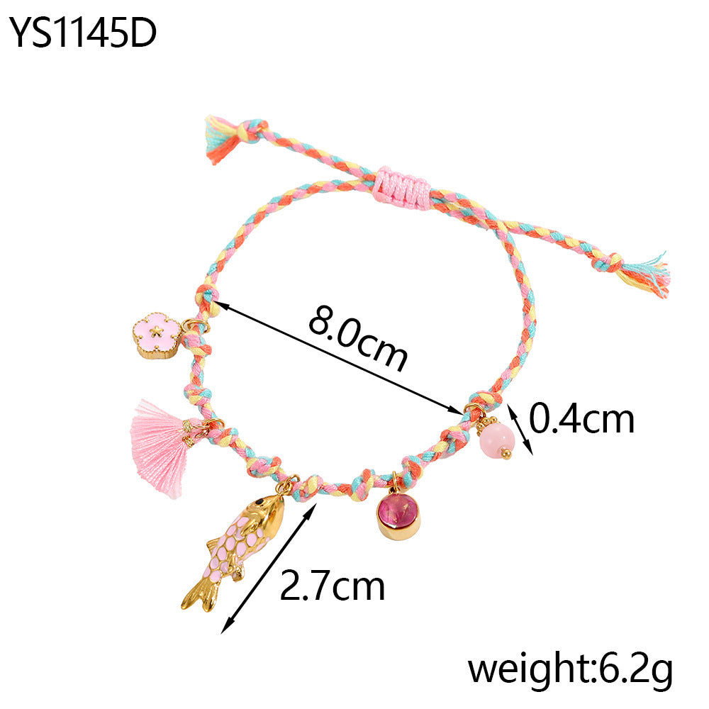 Color Braid Rope Pendant High-grade Bracelet