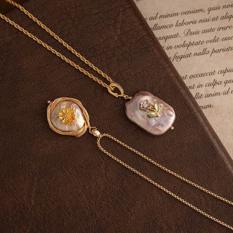 Natural Baroque Freshwater Pearl Pendant Necklace Neck Accessories