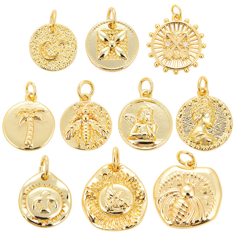 Micro-inlaid Mini Moon Sun Five-pointed Star Bee Pendant