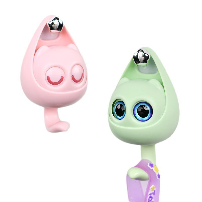 Creative Adhesive Cute Cat Coat Hook Wall Mounted Decoration Cartoon Blink Cat Clothes Hat Scarf Key Holder Home Decor