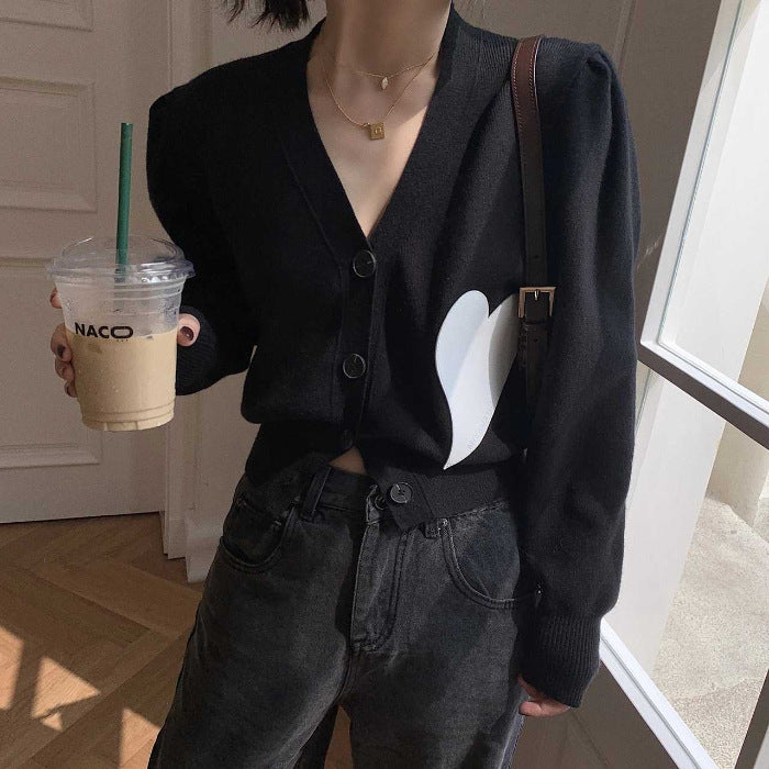 New Love Long Sleeve Slim Women Sweater Cardigan