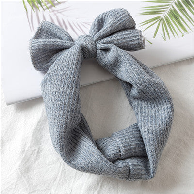 Headwear New Bow Hair Accessories Children's Solid Color Baby Hair Band Hair Accessories Wide Brimmed Girl Baby Micro Elastic Headband