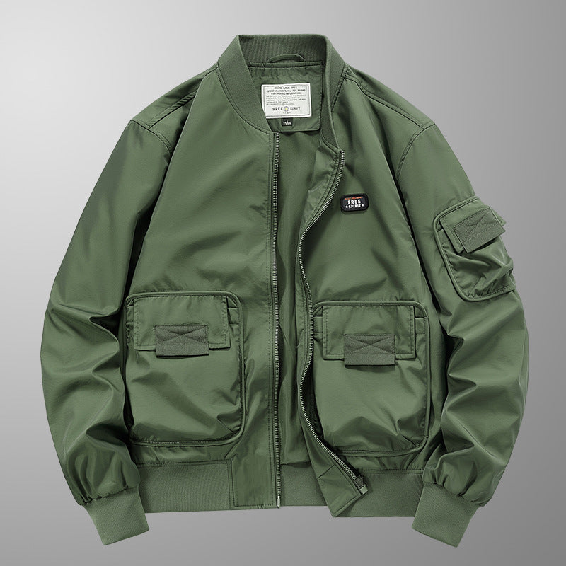 Pilot Jacket Men's Multi-bag Windproof Breathable Retro Coat Top