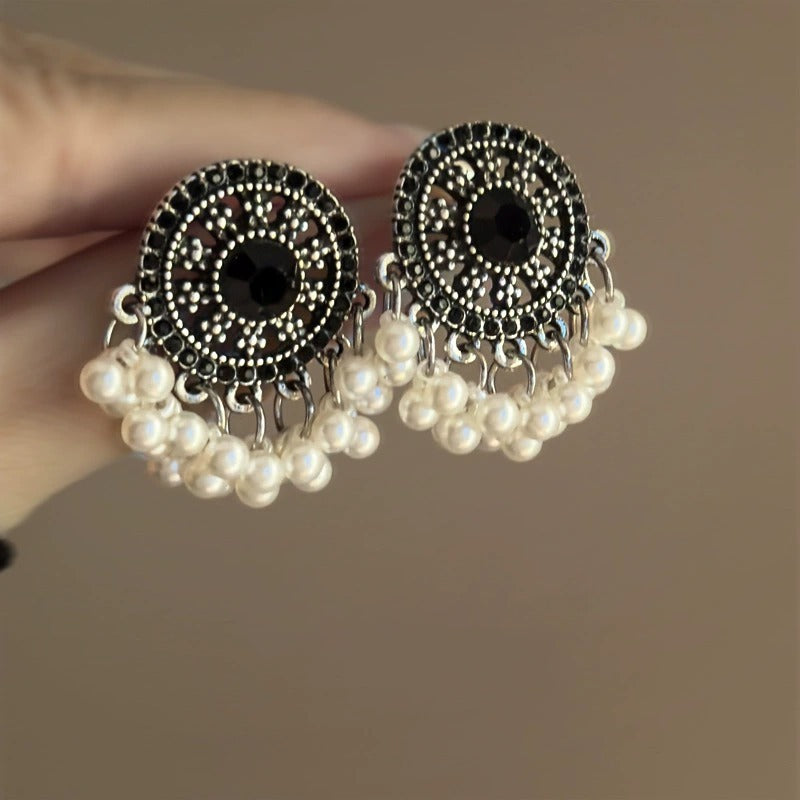 Miao Maiden Pearl Earrings Niche Advanced Retro