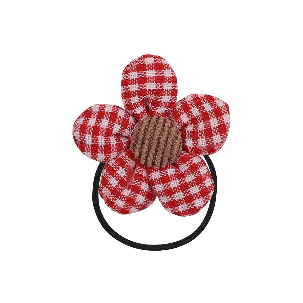 Cute Children Color Flower Rope Student Hair Band Hair Rope Hair Accessories