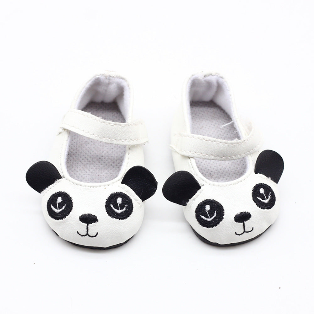 Doll Dress-up Shoes Cute Cartoon Panda Princess Shoes 18-inch Doll Accessories