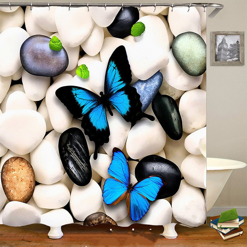 Set Beautiful African Girl Waterproof Home Bathroom Decor Hanging Curtains