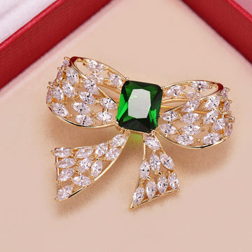 Zircon Bow Brooch Simple Sweater Corsage Accessories