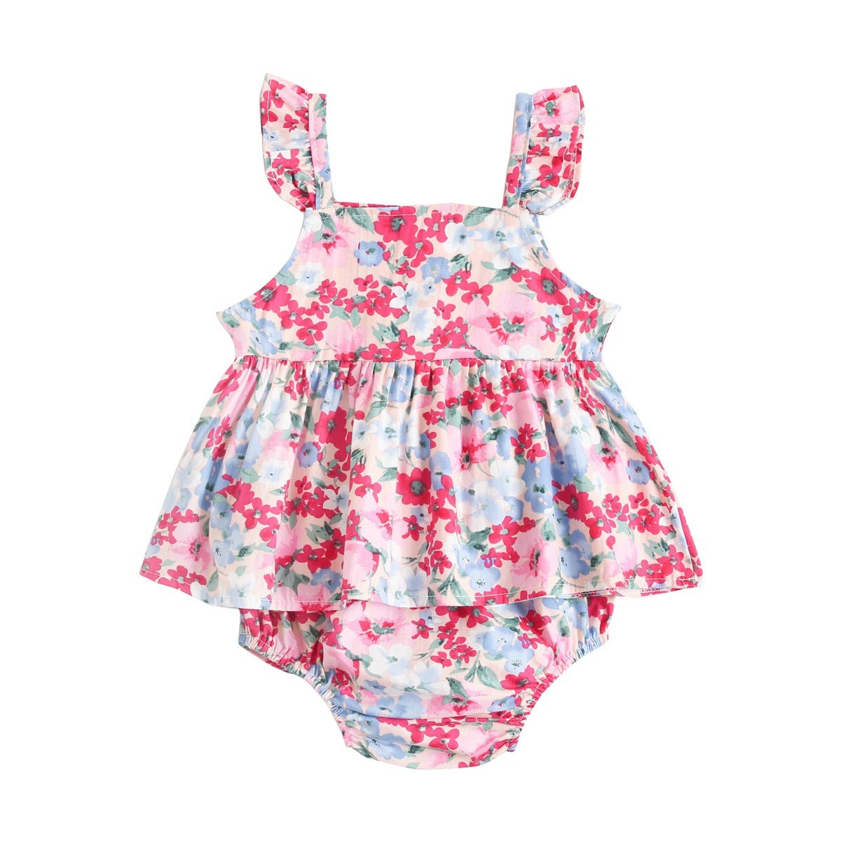 Two-piece Sling Baby Clothing Summer Korean Floral