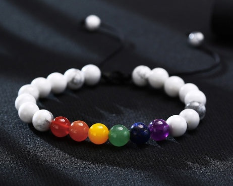 Rainbow Beaded Volcanic Stone Rainbow Accessories Rainbow Ornament Bracelet Wholesale