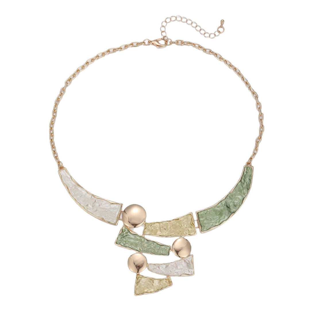 Color Painting Oil Hollow Geometry Lines Earrings And Necklace Set