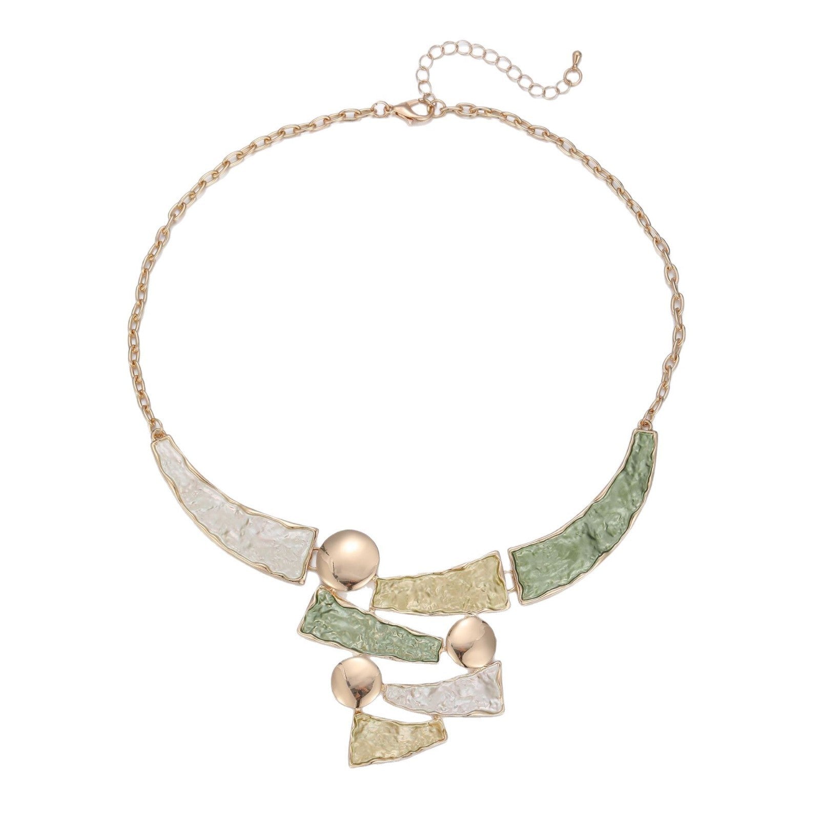 Color Painting Oil Hollow Geometry Lines Earrings And Necklace Set