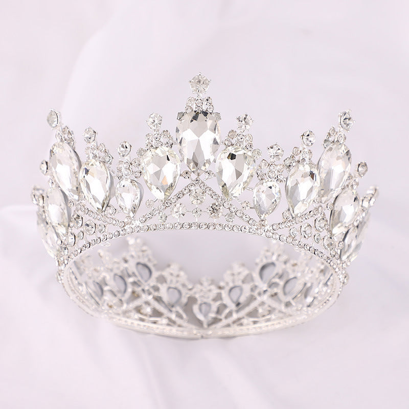 Round Crown Luxury Crystal Crown Bride Wedding Headdress Wedding Dress Accessories