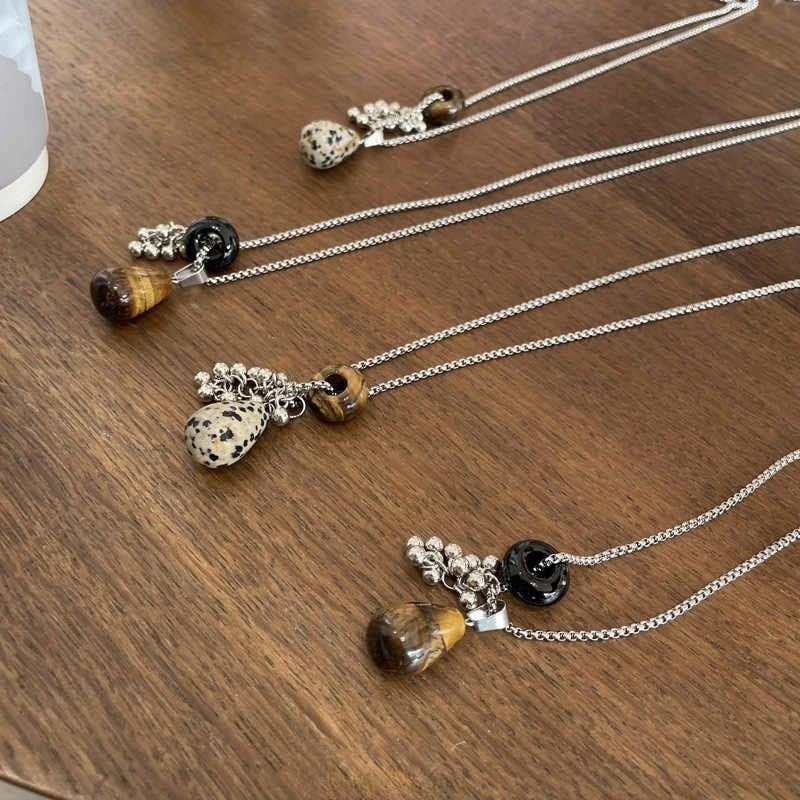 Stone Grape Cluster Pendant Niche High-grade Long Sweater Chain