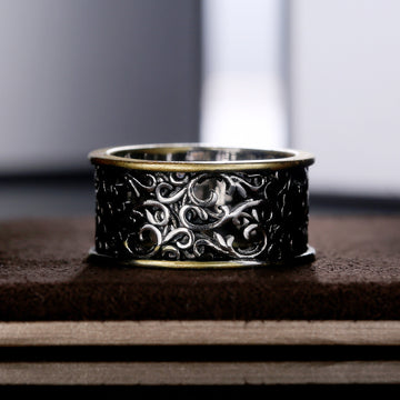 Creative Retro Hollow Pattern Alloy Men's Ring