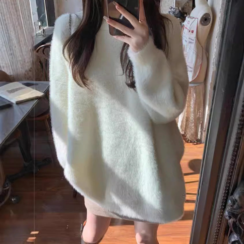 Mid-length Autumn And Winter Knitwear Mink-like Wool