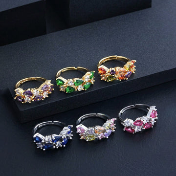 Elegant Bohemian Zircon Ring For Women Street Shooting Jewelry