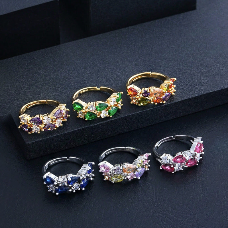 Elegant Bohemian Zircon Ring For Women Street Shooting Jewelry