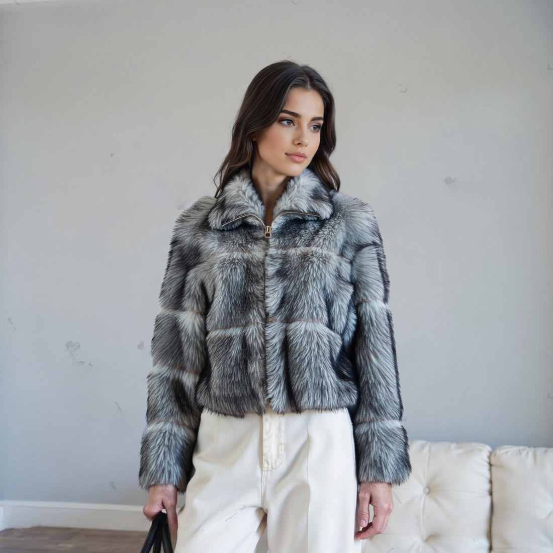 New Totoro Imported Rex Rabbit Fur Coat