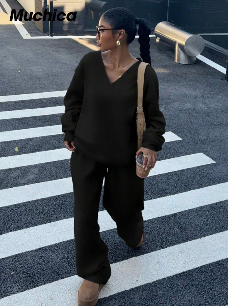 Suit Sweater Long Sleeve Loose Casual American Style