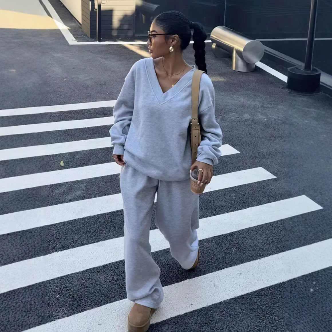 Suit Sweater Long Sleeve Loose Casual American Style