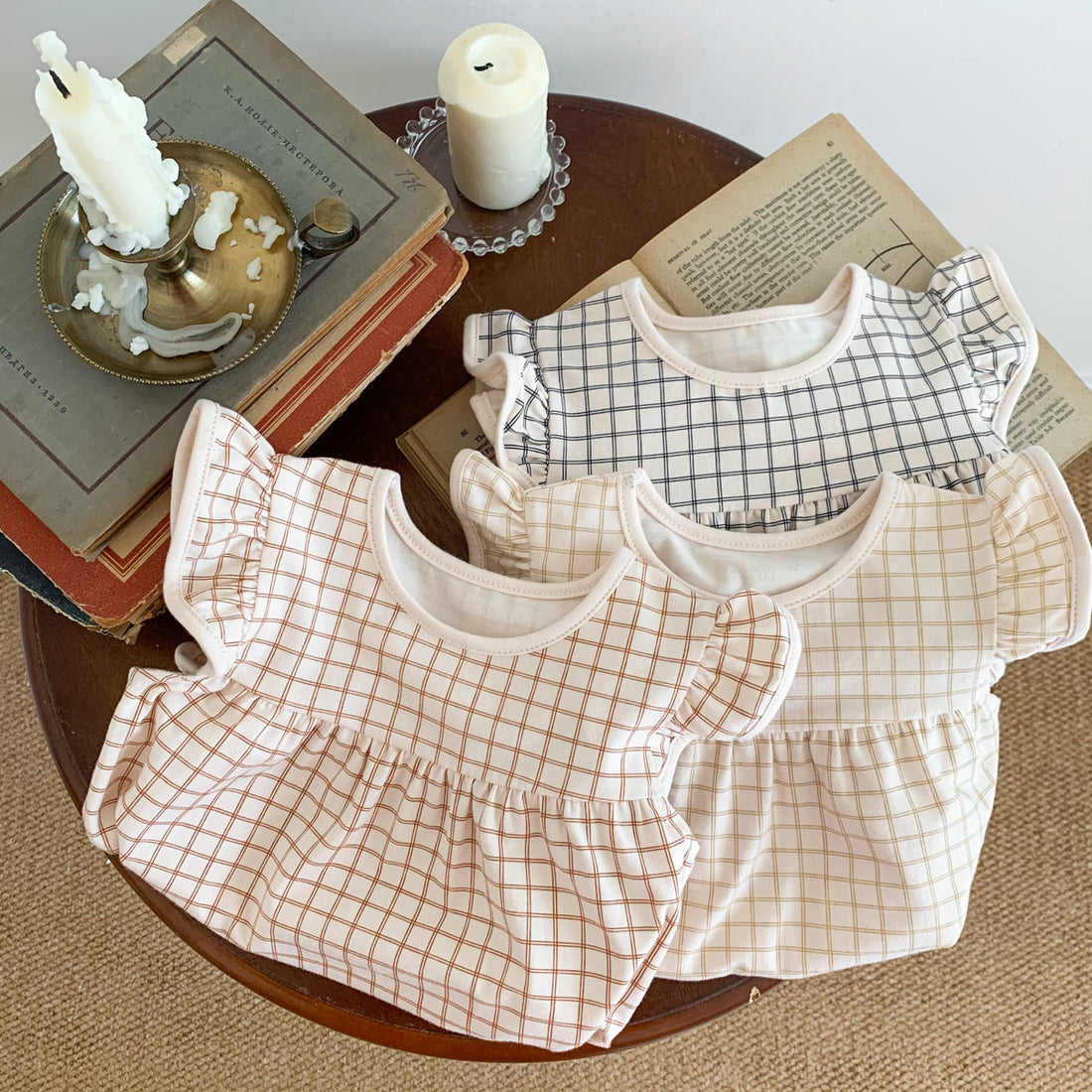 Children's Clothing Boys And Girls Plaid One-piece Romper